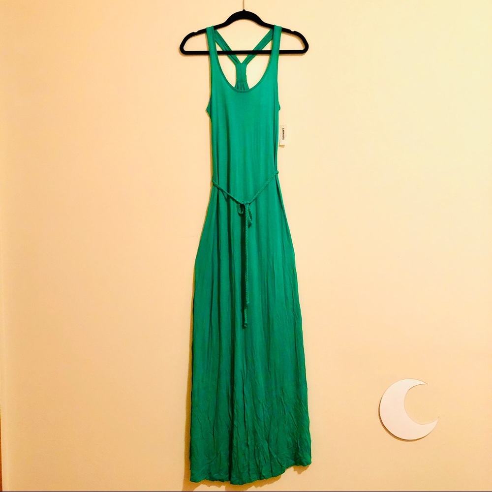 🌙 NWT Old Navy Emerald Maxi w/ Rope Belt